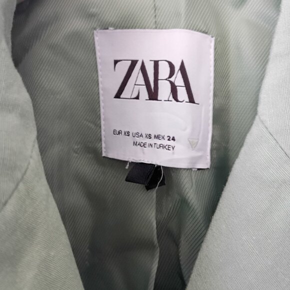 ZARA Cropped Blazer | Sage Green | Short Sleeve | Size XS - Picture 5 of 8